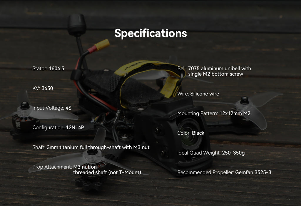 T-HOBBY x IT'S FPV 1604.5 3650KV Motor for 3.5" FPV Drone