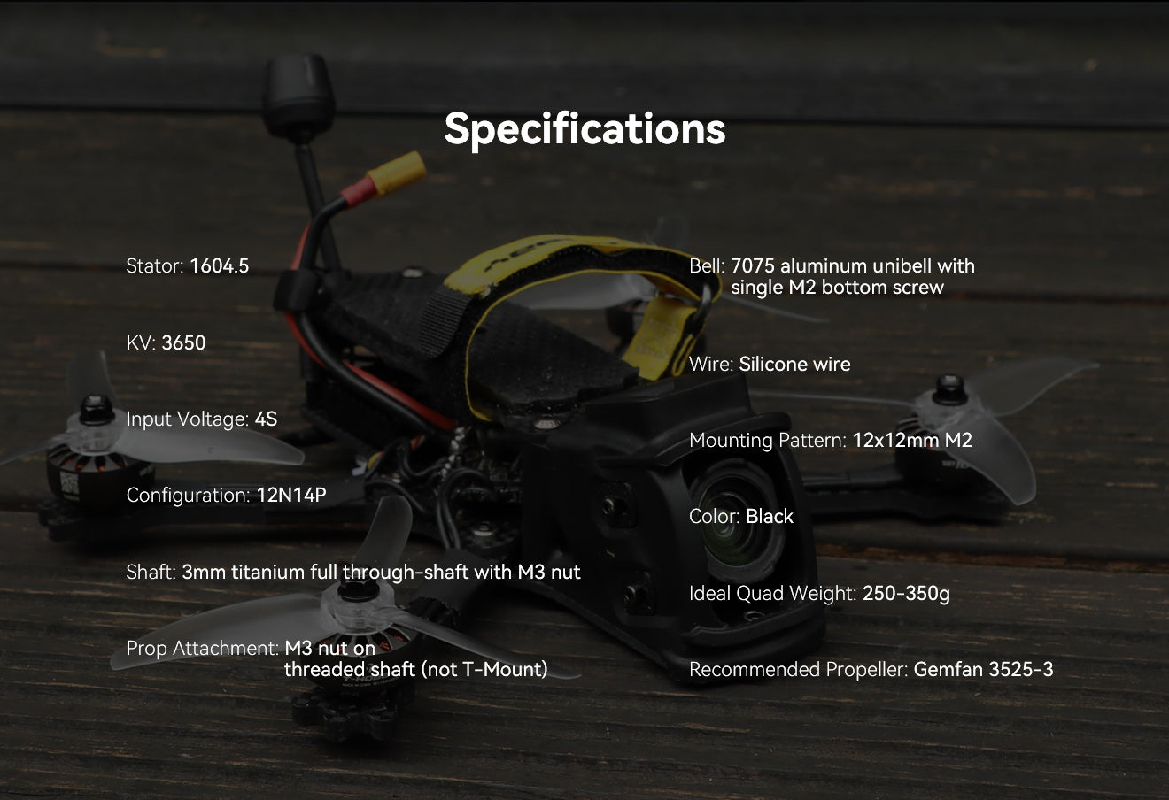 T-HOBBY x IT'S FPV 1604.5 3650KV Motor for 3.5" FPV Drone
